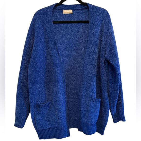 ZENANA Women's Sweater Cardigan with Pockets Marled Royal Blue Medium - Picture 5 of 11